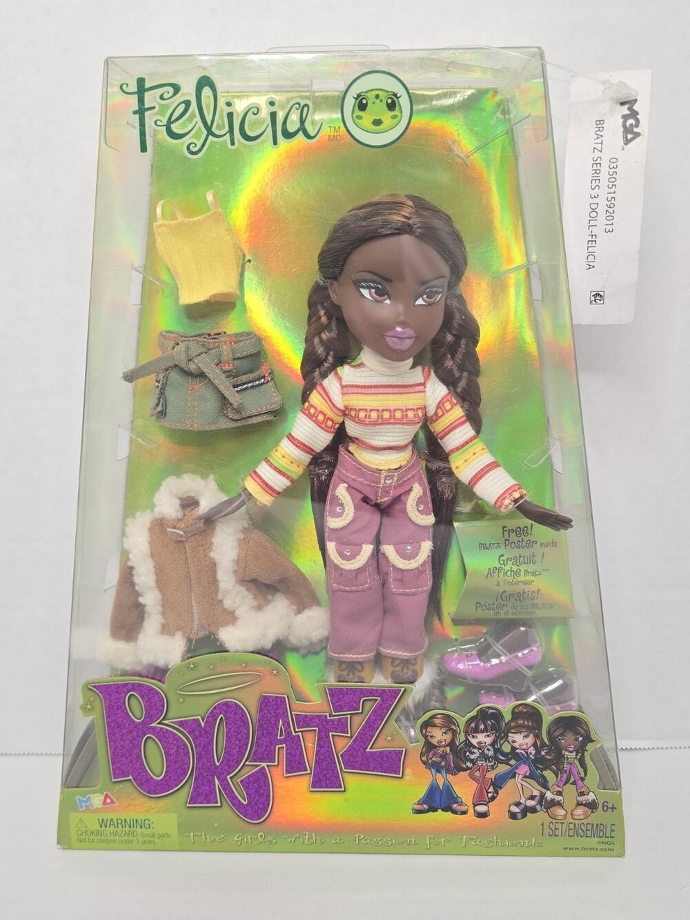 BRATZ Original Felicia Fashion Doll Series 3 2023 - 2 Outfits & Poster - NIB